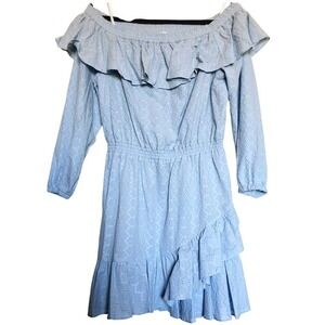 NWT Michael Kors M Eyelet‎ Embroidery Short Tulip Ruffle Dress Milk Maid Preppy